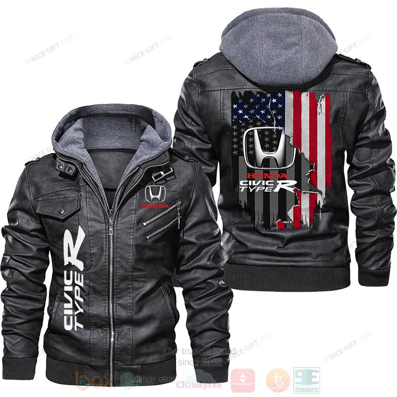 American_Flag_Honda_Civic_Type_R_Leather_Jacket