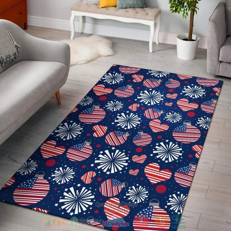 American_flag_heart_blue_Rug