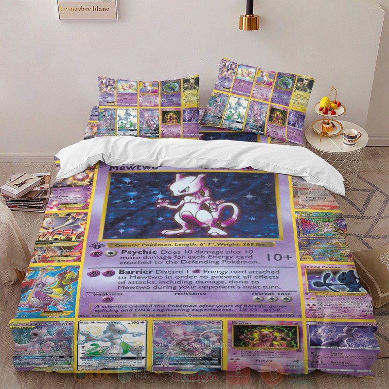 Anime_Pokemon_Mewtwo_Cards_Custom_Bedding_Set