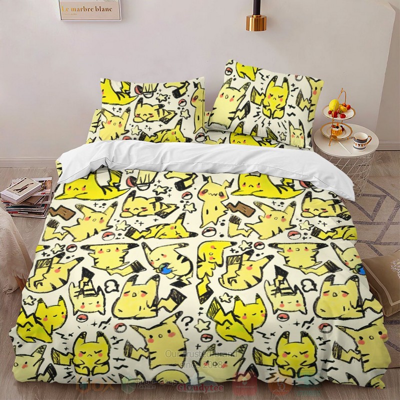Anime_Pokemon_Pikachu_Pattern_Custom_Bedding_Set
