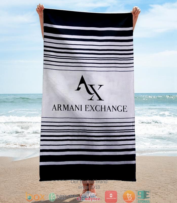 Armani_Exchange_Black_White_Beach_Towel