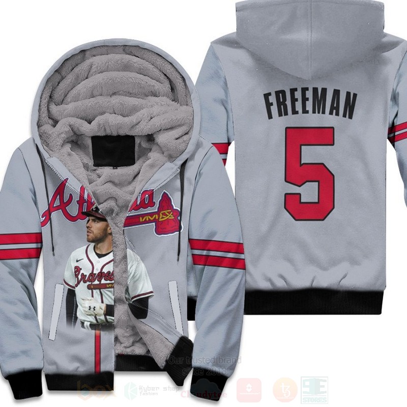 Atlanta_Braves_Freddie_Freeman_5_Legend_Player_Gray_2019_3D_Fleece_Hoodie