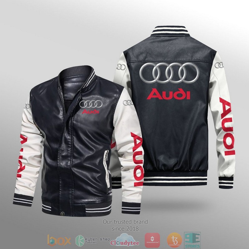 Audi_Car_Brand_Leather_Bomber_Jacket