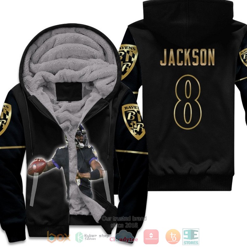 Baltimore_Ravens_Lamar_Jackson_8_Black_fleece_hoodie