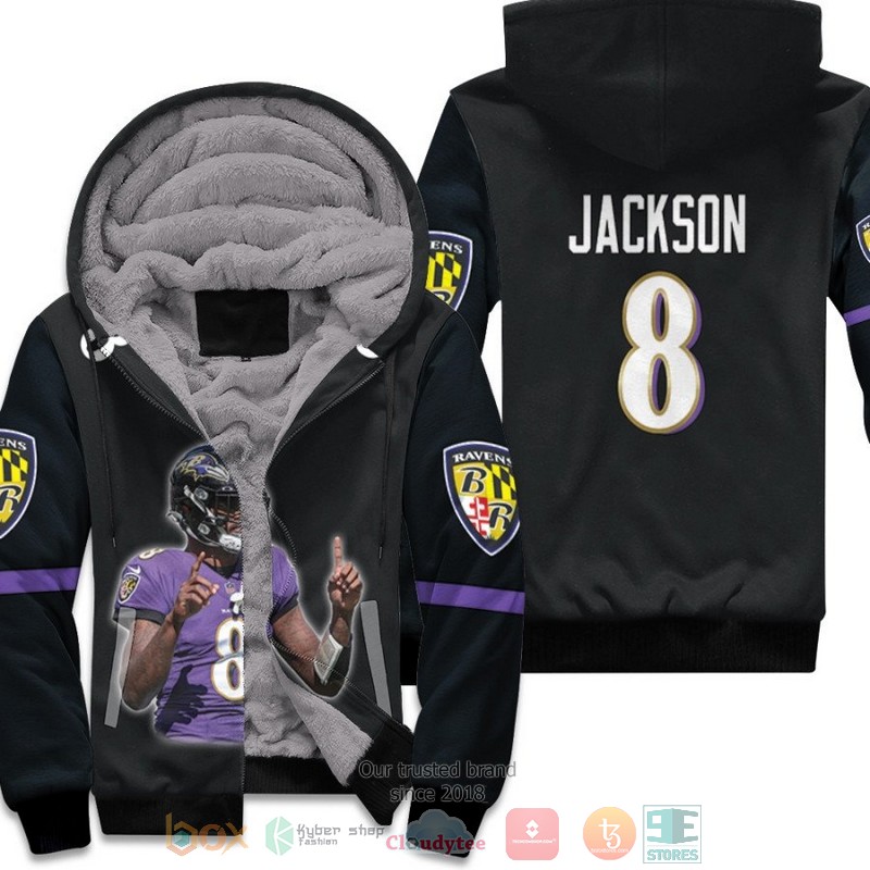 Baltimore_Ravens_Lamar_Jackson_8_NFL_Black_fleece_hoodie