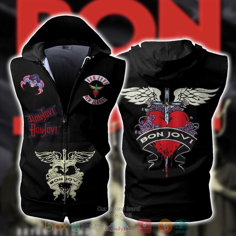 Bon_Jovi_Band_Sleeveless_zip_vest_leather_jacket