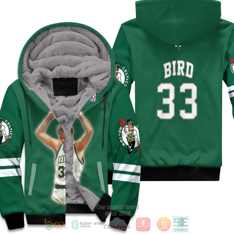 Boston_Celtics_Larry_Bird_33_NBA_Green_fleece_hoodie