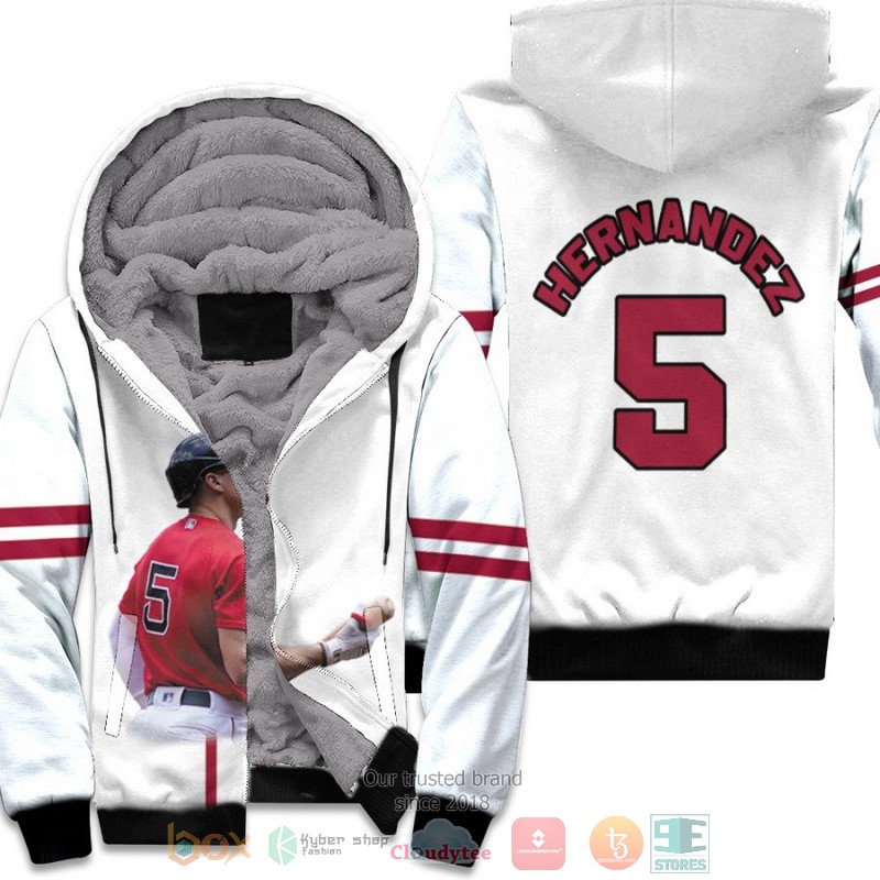 Boston_Red_Sox_Enrique_Hernandez_5_MLB_White_fleece_hoodie