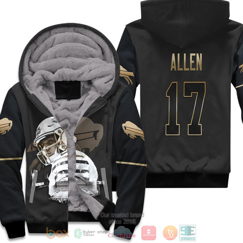 Buffalo_Bills_Josh_Allen_17_NFL_Black_Golden_fleece_hoodie