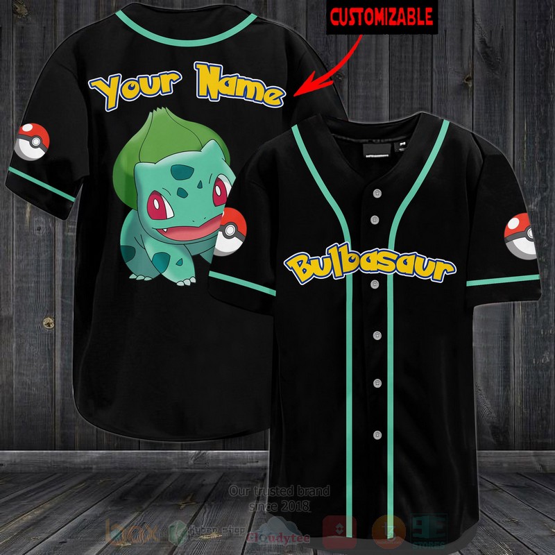 Bulbasaur_Pokemon_Custom_Name_Baseball_Jersey_Shirt