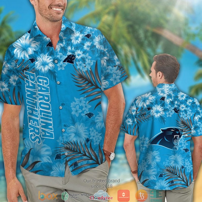 Carolina_Panthers_Leaf_Hibiscus_Hawaiian_Shirt_short_1