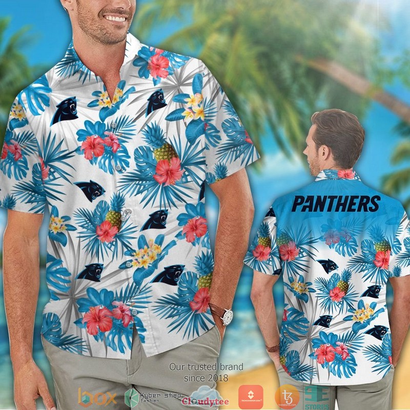 Carolina_Panthers_Pineapple_Hibisucs_Hawaiian_shirt_short_1