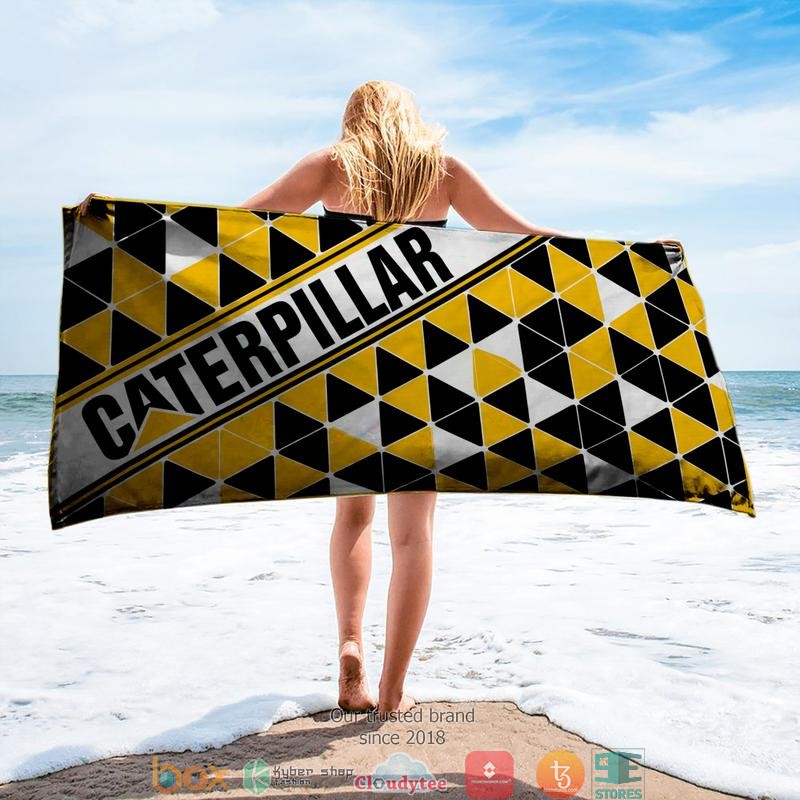 Caterpillar_Black_Yellow_pattern_Beach_Towel