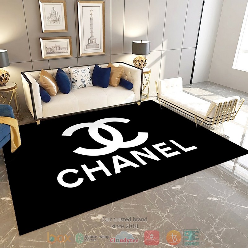 Chanel_brand_black_white_Rug