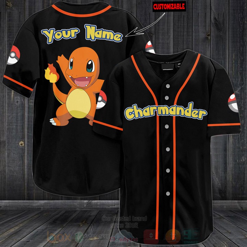 Charmander_Pokemon_Custom_Name_Baseball_Jersey_Shirt