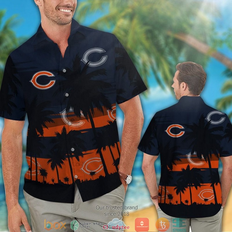 Chicago_Bears_Coconut_island_Navy_Orange_Hawaiian_Shirt_short_1