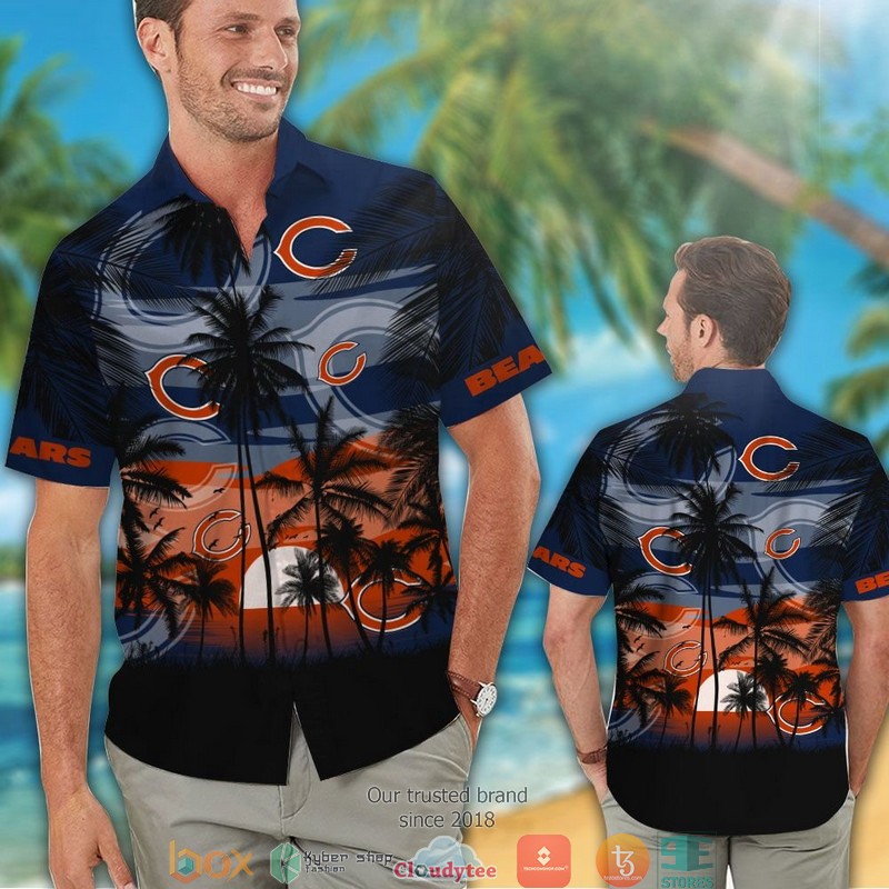 Chicago_Bears_Coconut_island_navy_blue_Hawaiian_Shirt_short_1