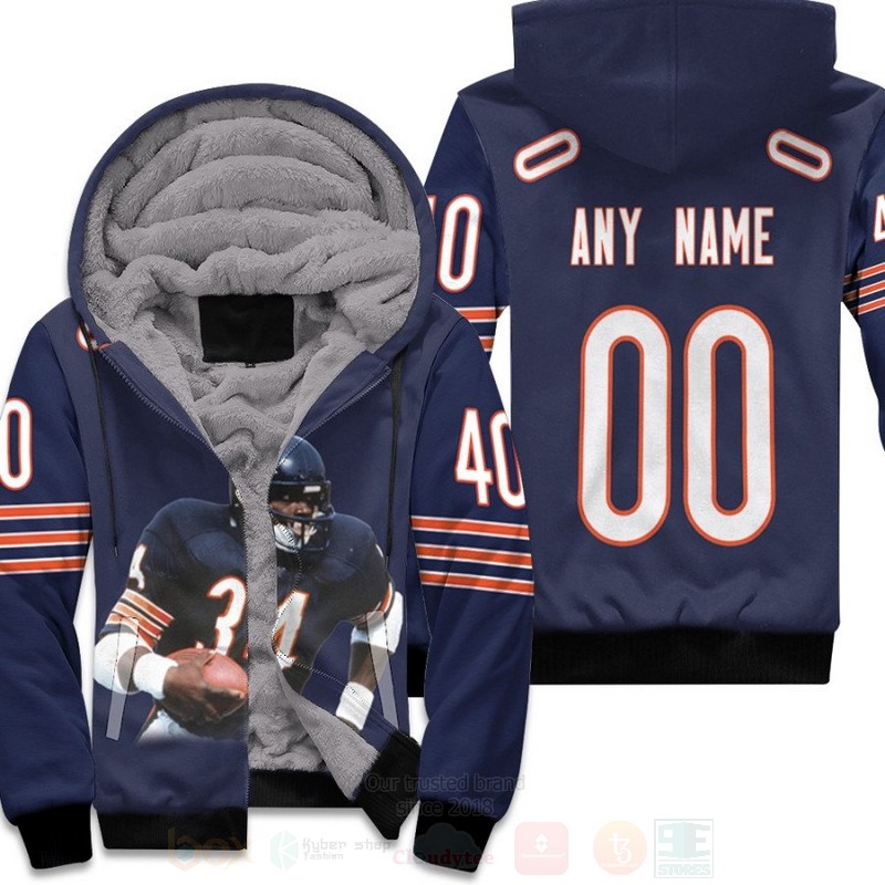 Chicago_Bears_Walter_Payton_34_NFL_Navy_Personalized_3D_Fleece_Hoodie