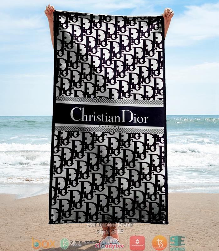 Christian_Dior_Black_white_pattern_Beach_Towel