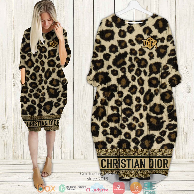 Christian_Dior_Leopard_pattern_Batwing_Pocket_Dress