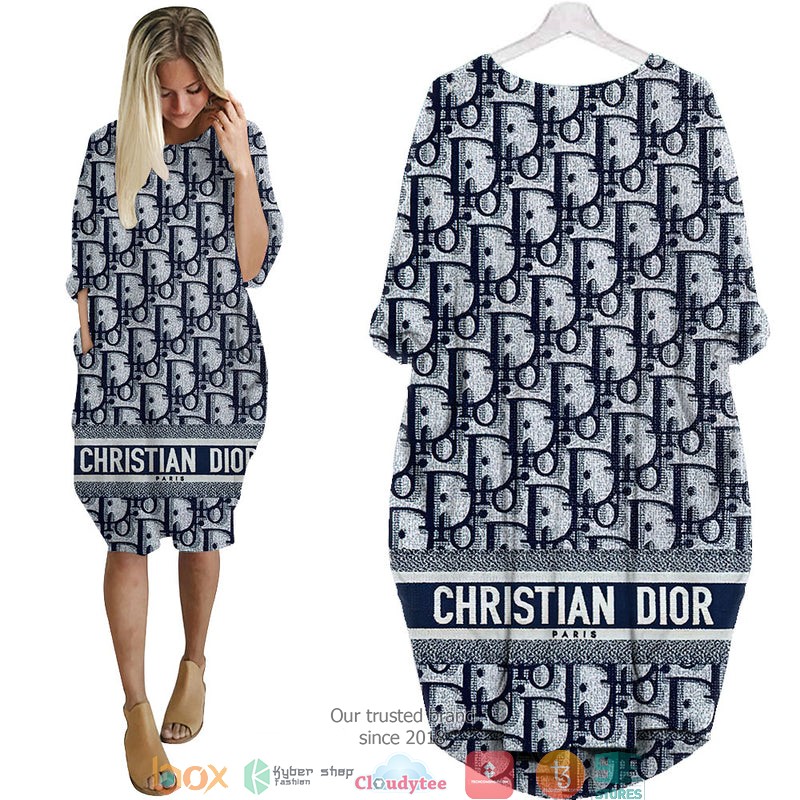 Christian_Dior_Navy_Blue_Batwing_Pocket_Dress