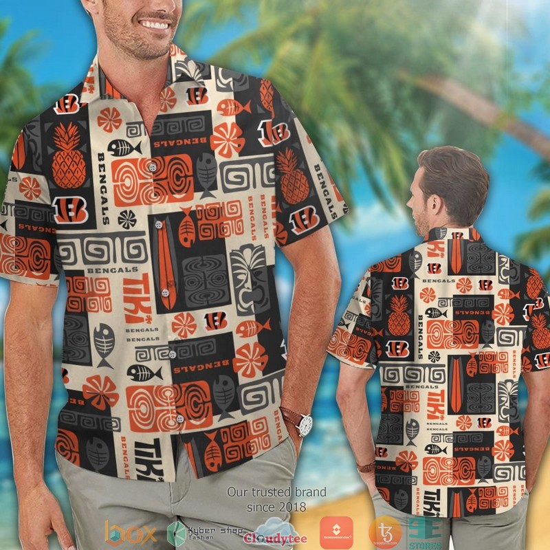 Cincinnati_Bengals_Fish_pineapple_pattern_Hawaiian_shirt_short_1