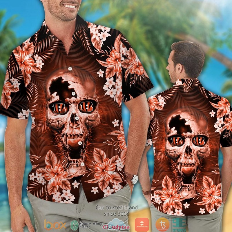 Cincinnati_Bengals_Skull_3d_illusion_Hawaiian_shirt_short_1