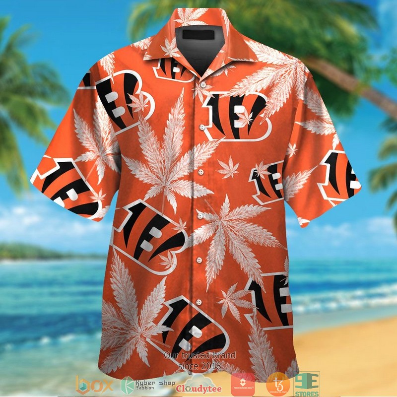 Cincinnati_Bengals_cannabis_Orange_Hawaiian_Shirt_short