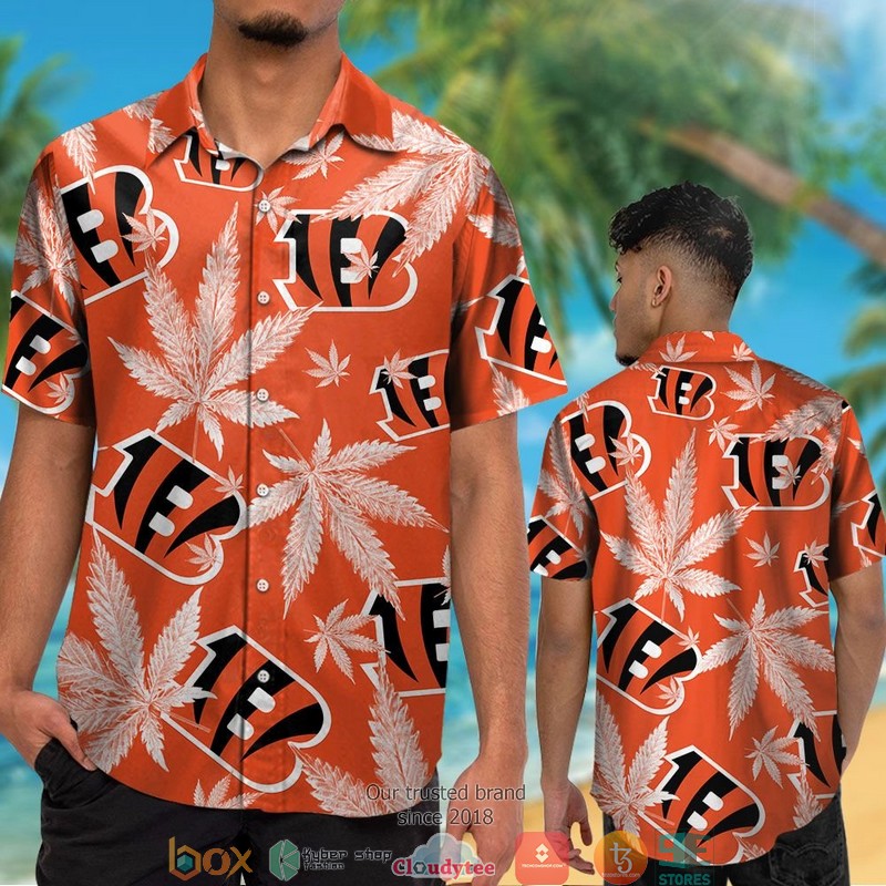 Cincinnati_Bengals_cannabis_Orange_Hawaiian_Shirt_short_1