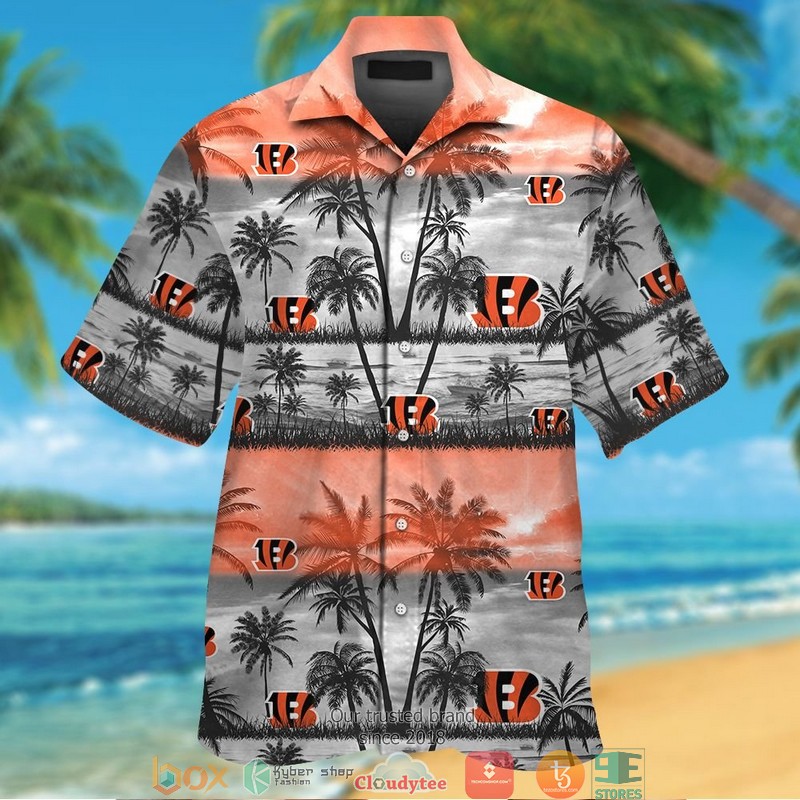 Cincinnati_Bengals_coconut_island_grey_orange_Hawaiian_shirt_short
