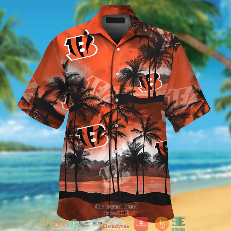 Cincinnati_Bengals_coconut_island_ocean_orange_Hawaiian_shirt_short