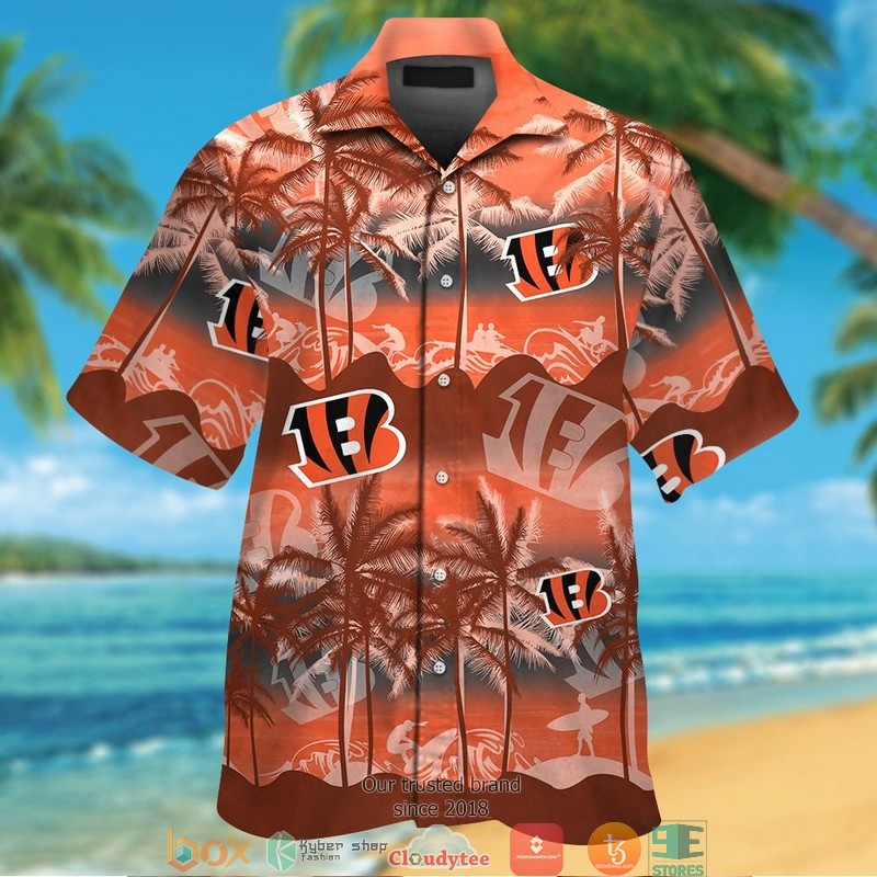 Cincinnati_Bengals_coconut_island_waves_orange_Hawaiian_shirt_short