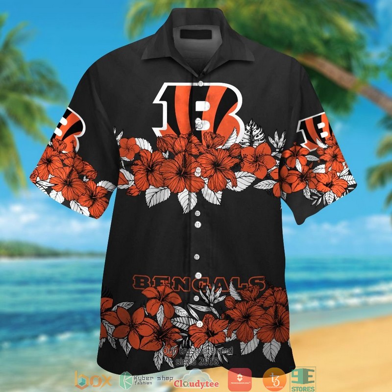 Cincinnati_Bengals_hibiscus_flower_line_Hawaiian_Shirt_short