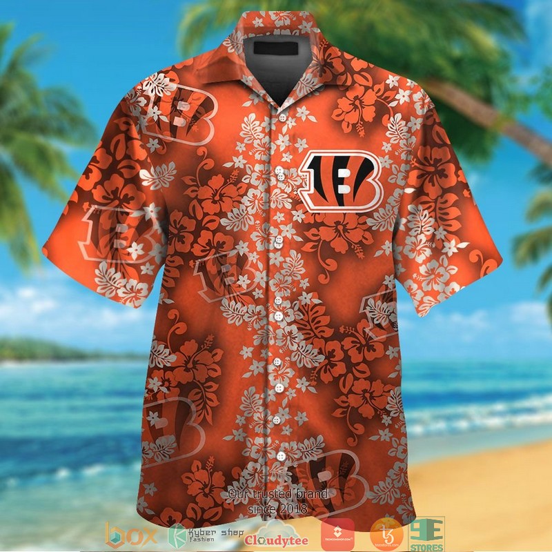 Cincinnati_Bengals_hibiscus_flower_orange_pattern_Hawaiian_shirt_short