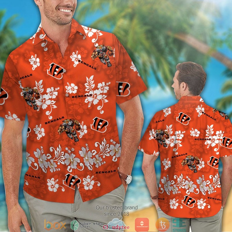 Cincinnati_Bengals_hibiscus_pattern_orange_Hawaiian_shirt_short_1