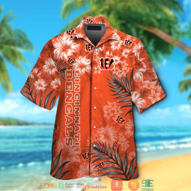 Cincinnati_Bengals_leaf_hibiscus_orange_Hawaiian_shirt_short