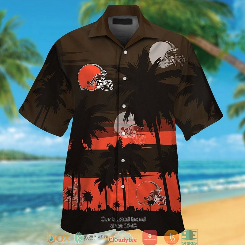Cleveland_Browns_Black_Coconut_island_Orange_Hawaiian_Shirt_short