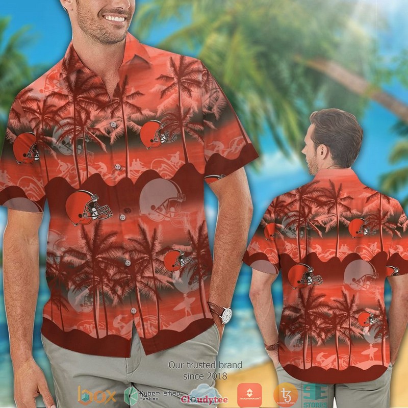 Cleveland_Browns_Coconut_island_Ocean_Orange_Hawaiian_Shirt_short_1