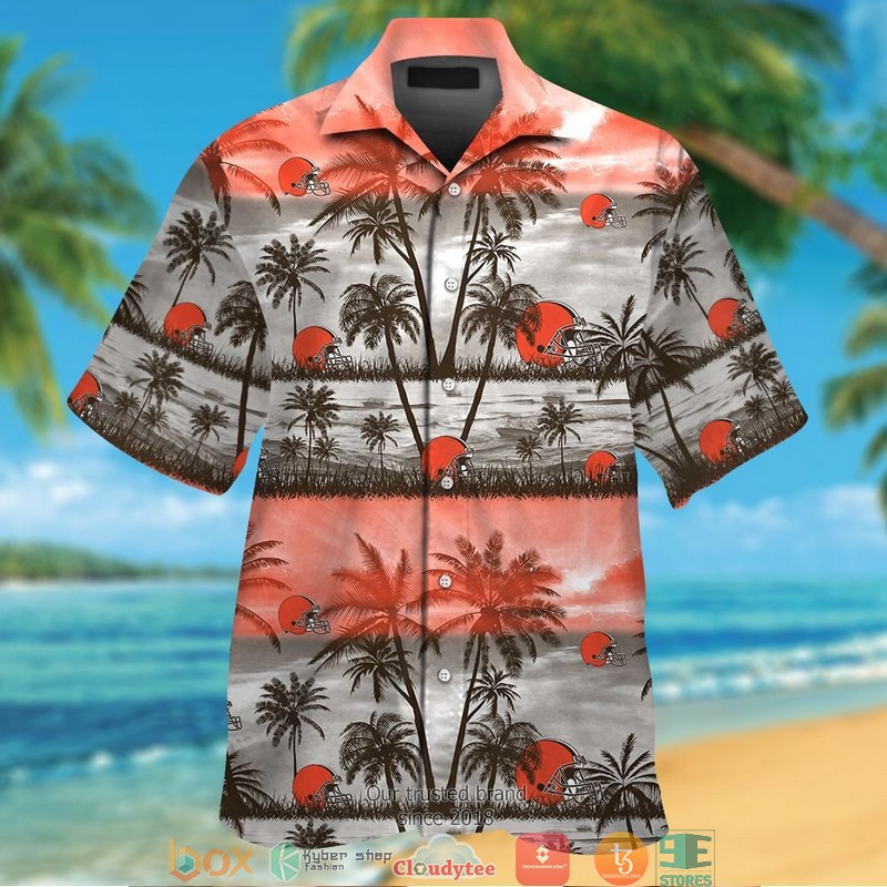 Cleveland_Browns_Coconut_island_Orange_Grey_Hawaiian_Shirt_short