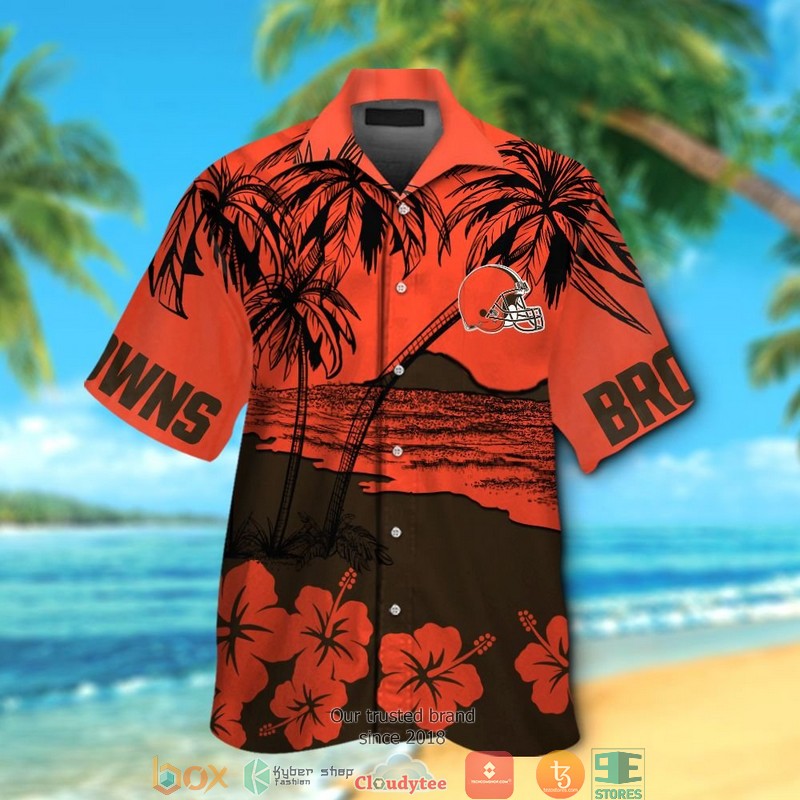 Cleveland_Browns_Coconut_island_Orange_Hawaiian_Shirt_short