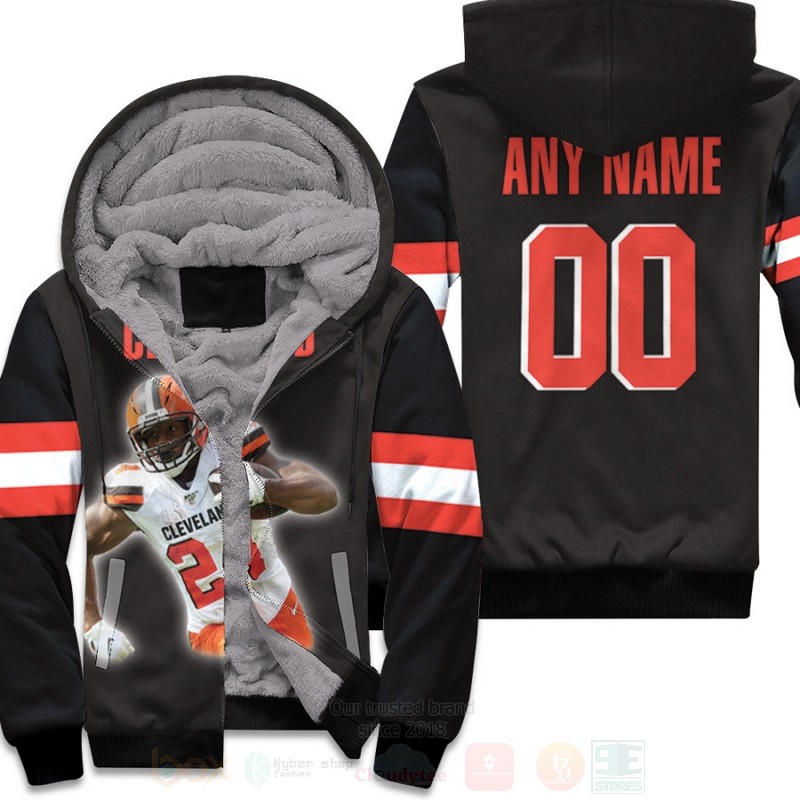 Cleveland_Browns_Nick_Chubb_24_NFL_Black_Personalized_3D_Fleece_Hoodie