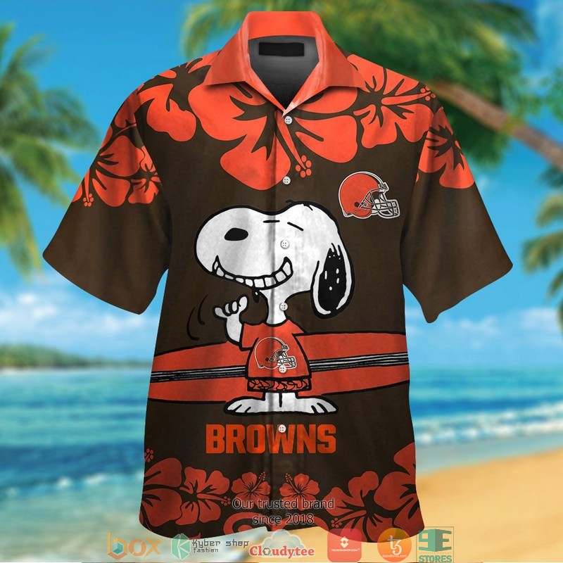 Cleveland_Browns_Snoopy_Hibiscus_Orange_Hawaiian_Shirt_short
