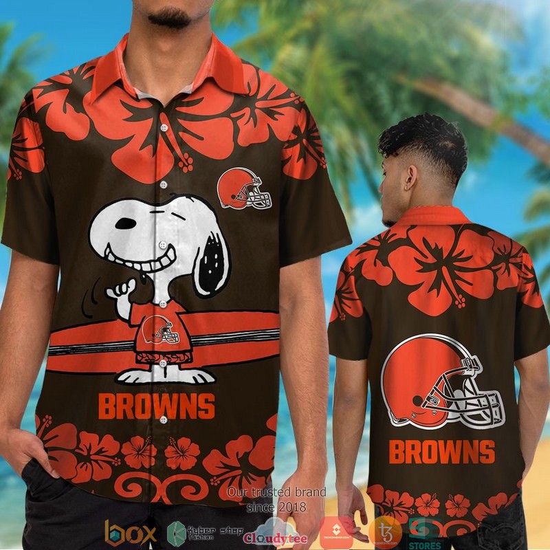 Cleveland_Browns_Snoopy_Hibiscus_Orange_Hawaiian_Shirt_short_1