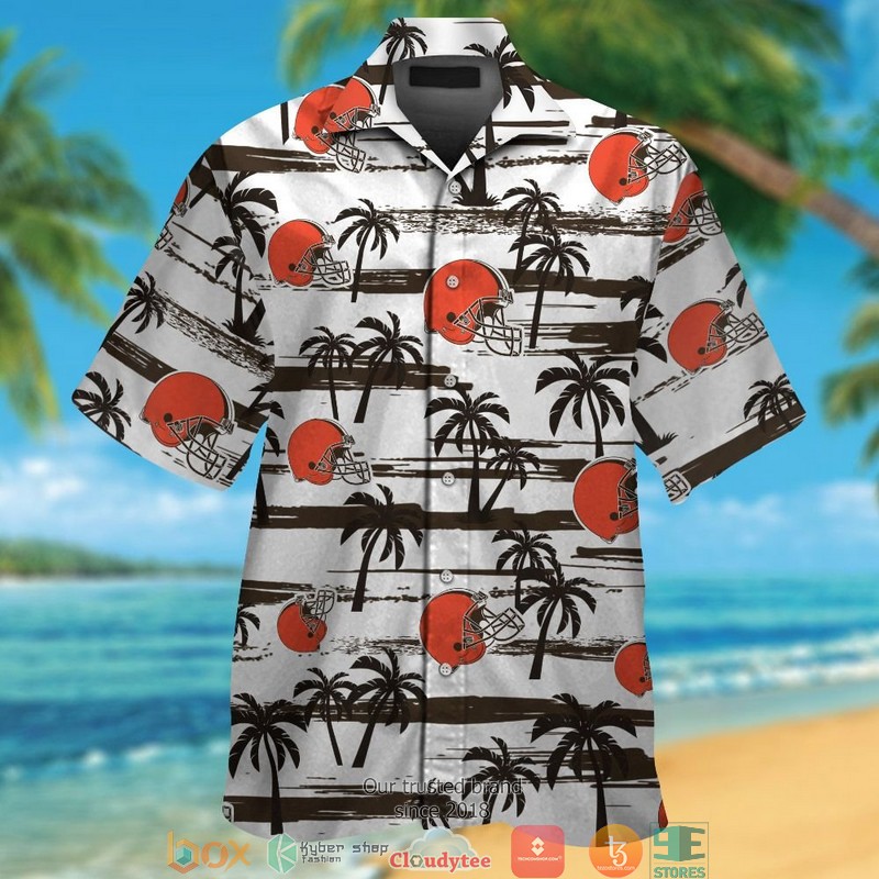 Cleveland_Browns_coconut_pattern_white_Hawaiian_Shirt_short