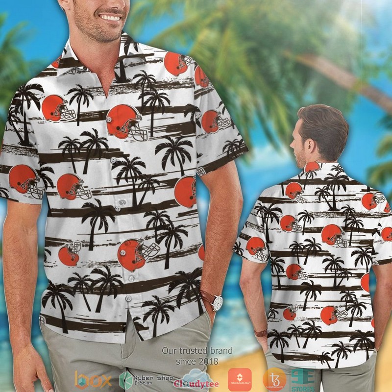 Cleveland_Browns_coconut_pattern_white_Hawaiian_Shirt_short_1