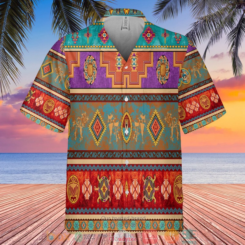 Color_Native_American_Pattern_Hawaiian_Shirt