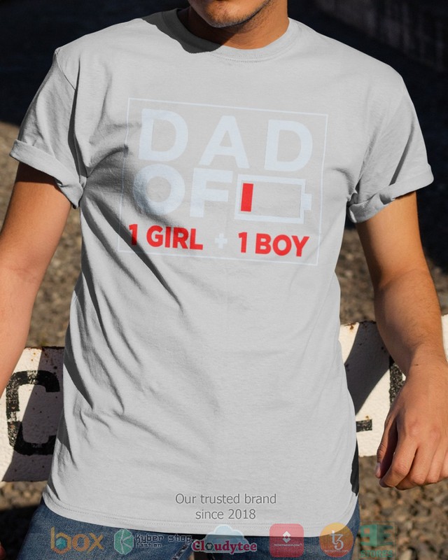 Dad_of_1_Girl_1_Boy_Low_battery_shirt_hoodie