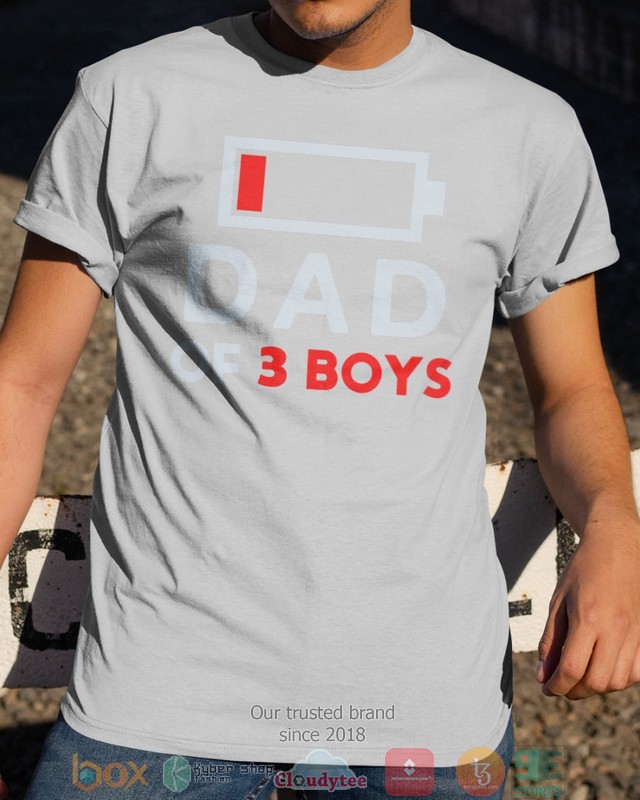 Dad_of_3_Boys_Low_battery_shirt_hoodie