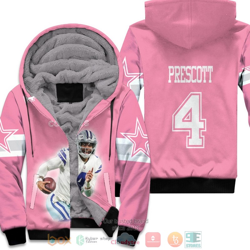 Dallas_Cowboys_Dak_Prescott_4_NFL_Pink_fleece_hoodie