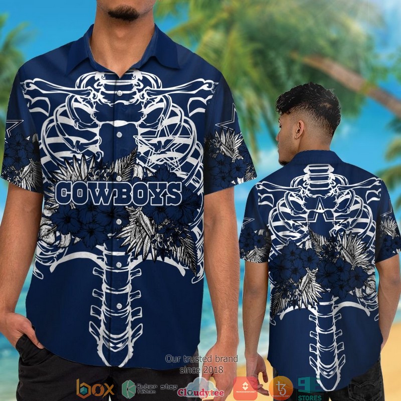 Dallas_Cowboys_backbone_hibiscus_Hawaiian_Shirt_short_1